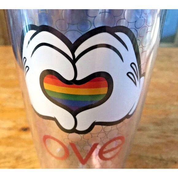 Disney Rainbow Pride Travel Mug Mickey Mouse Hands Heart Collection Love Gay - Picture 2 of 9